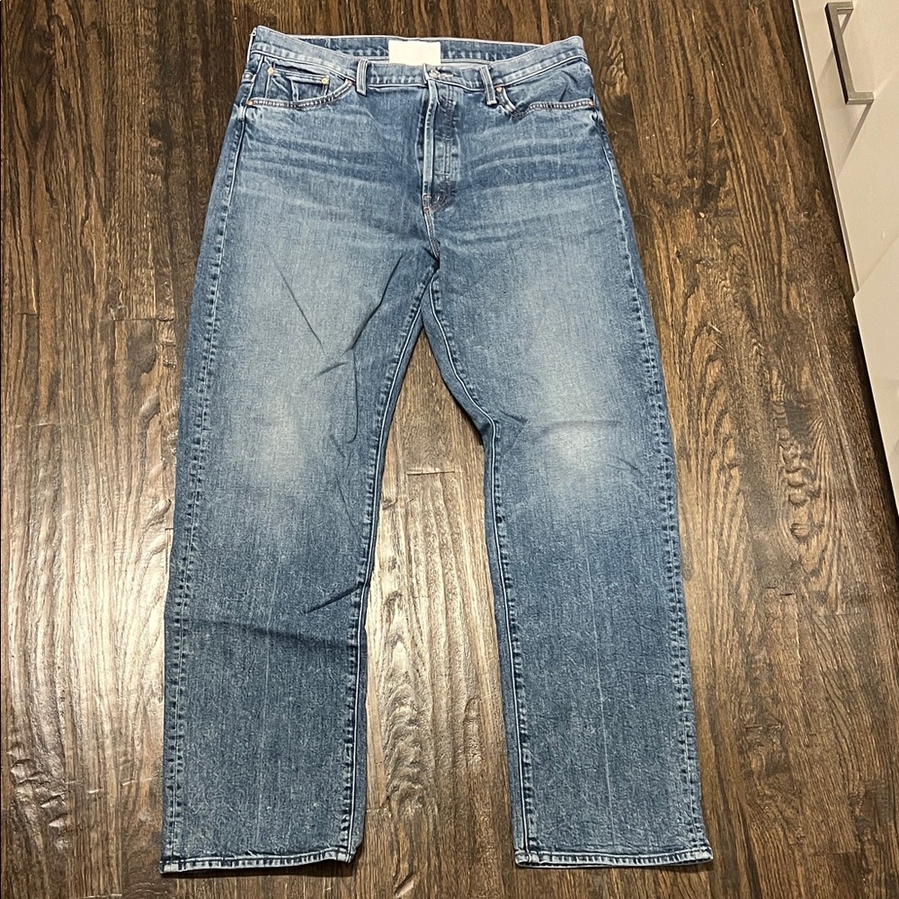 MOTHER Straight Leg Blue Jeans